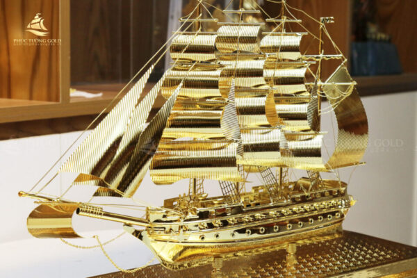 Mô hình thuyền buồm mạ vàng 24k - M2 - Ảnh 5