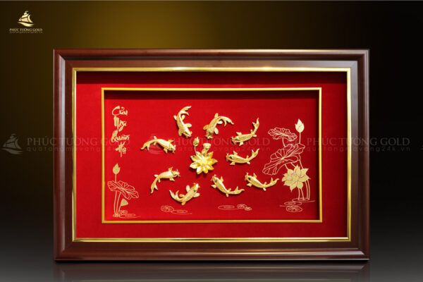 Tranh mạ vàng 24K "Cửu Ngư Quần Hội" - CN02 - Ảnh 6