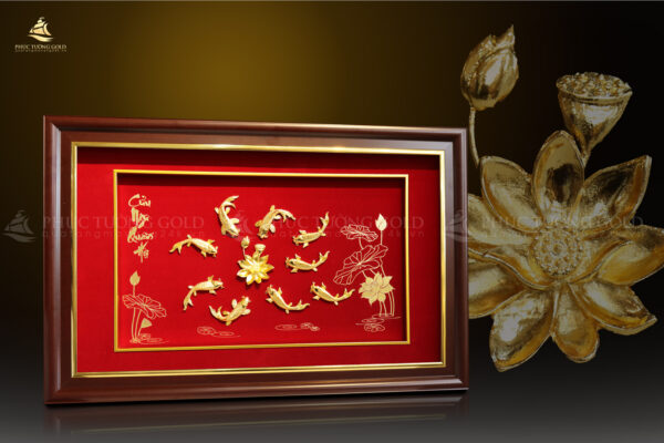 Tranh mạ vàng 24K "Cửu Ngư Quần Hội" - CN02 - Ảnh 5
