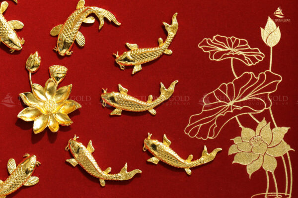 Tranh mạ vàng 24K "Cửu Ngư Quần Hội" - CN02 - Ảnh 3