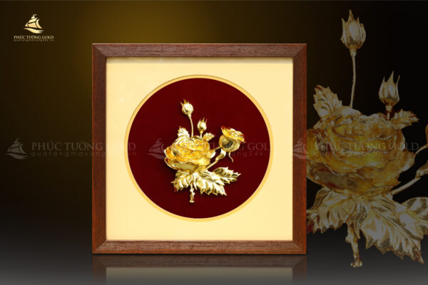 Tranh hoa hồng mạ vàng 24k - HH03 - Ảnh 3