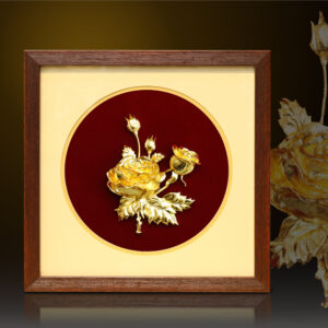 Tranh hoa hồng mạ vàng 24k - HH03