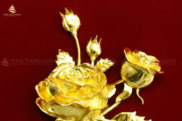 Tranh hoa hồng mạ vàng 24k - HH03 - Ảnh 5