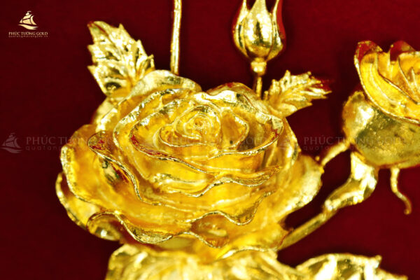 Tranh hoa hồng mạ vàng 24k - HH03 - Ảnh 6