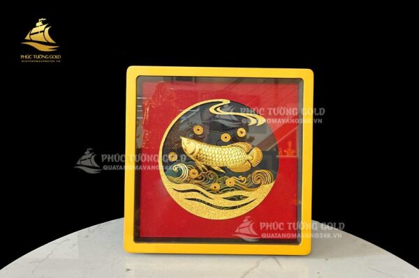 Tranh cá rồng dát vàng 24k - CR02 - Ảnh 2