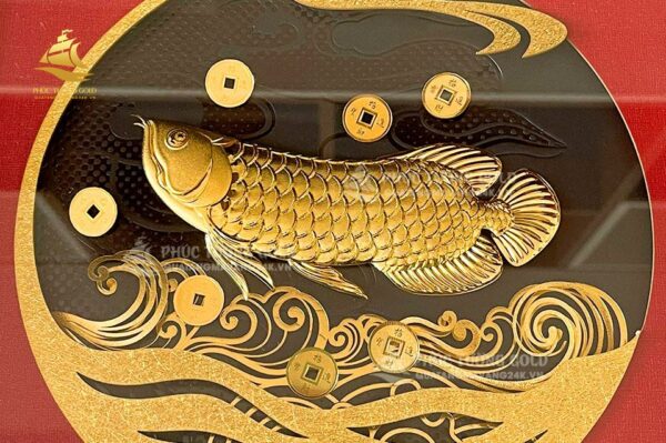 Tranh cá rồng dát vàng 24k - CR02 - Ảnh 3