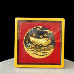 Tranh cá rồng dát vàng 24k - CR02