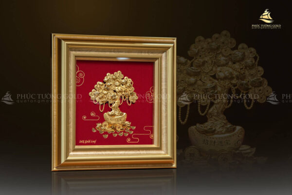 Tranh cây đồng tiền dát vàng 24k - TT05 - Ảnh 4