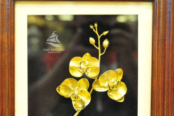 Tranh cây hoa lan 3D mạ vàng 24k – HL02 - Ảnh 3