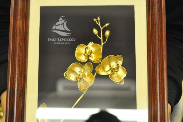 Tranh cây hoa lan 3D mạ vàng 24k – HL02 - Ảnh 5
