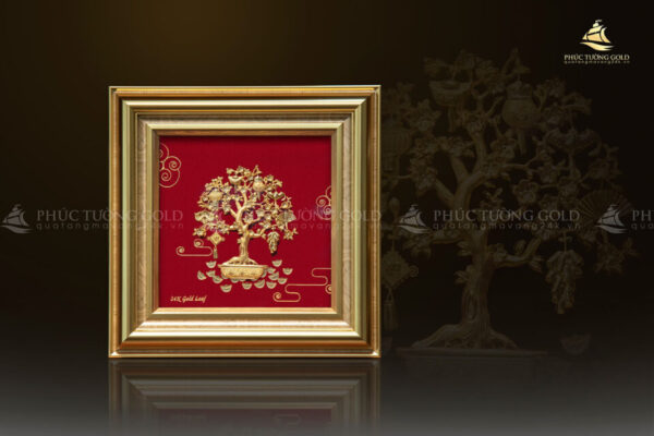 Tranh cây tài lộc dát vàng 24k - TT06 - Ảnh 5