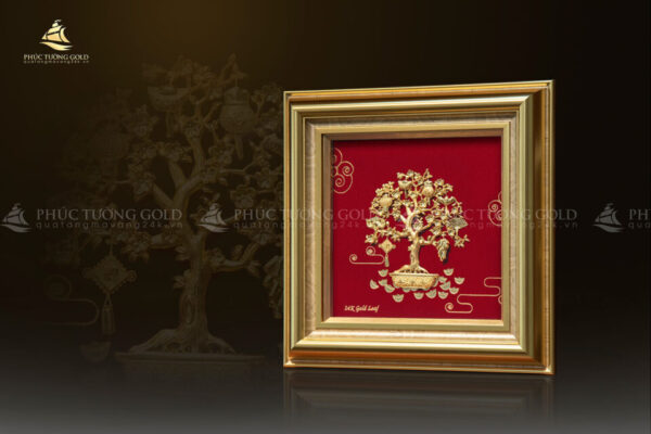 Tranh cây tài lộc dát vàng 24k - TT06 - Ảnh 4