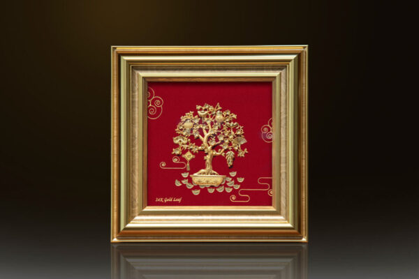 Tranh cây tài lộc dát vàng 24k - TT06