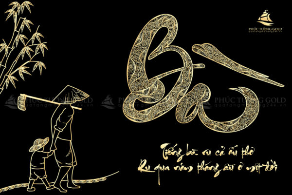 Tranh chữ Bà mạ vàng 24k - TCB02 - Ảnh 5