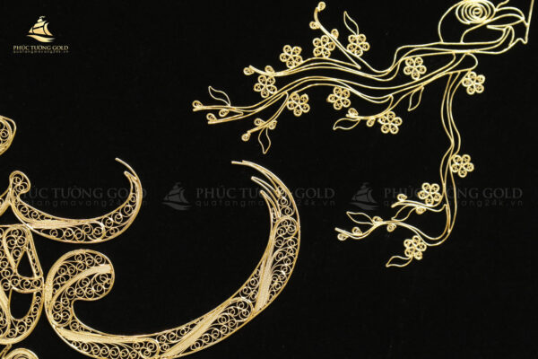 Tranh chữ "Lộc" thư pháp mạ vàng 24k - CL04 - Ảnh 5