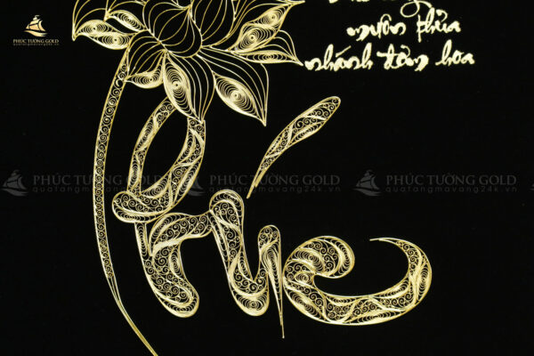 Tranh chữ “Phúc” thư pháp mạ vàng 24k – CP05 - Ảnh 5