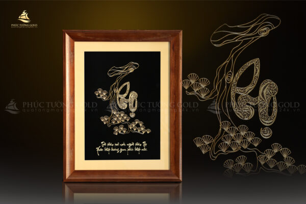 Tranh chữ "Thọ" mạ vàng 24k - CT09 - Ảnh 5