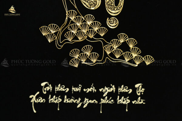 Tranh chữ "Thọ" mạ vàng 24k - CT09 - Ảnh 4