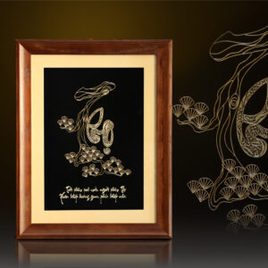 Tranh chữ "Thọ" mạ vàng 24k - CT09