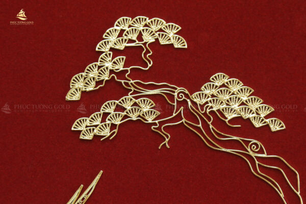 Tranh chữ “Thọ” thư pháp mạ vàng 24k – CT11 - Ảnh 4