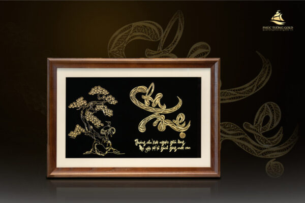 Tranh chữ “Cha Mẹ” mạ vàng 24K – CM03