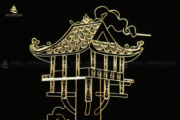 Tranh chùa một cột mạ vàng 24K - CMC01 - Ảnh 4