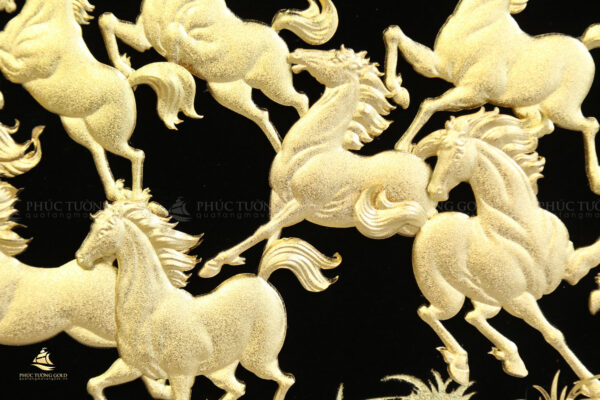 Tranh mã đáo thành công vàng lá 24k - MD08 - Ảnh 7
