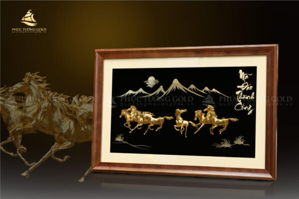 Tranh mã đáo thành công mạ vàng 24k - MD01 - Ảnh 5