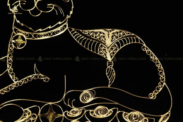 Tranh mèo tài lộc bạc mạ vàng 24k - TM01 - Ảnh 6