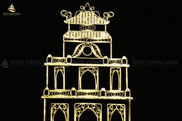 Tranh 'tháp Rùa, hồ Gươm' mạ vàng 24k - TR05 - Ảnh 5