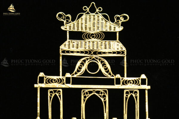 Tranh 'tháp Rùa, hồ Gươm' mạ vàng 24k - TR05 - Ảnh 4