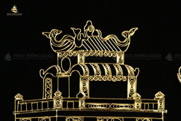 Tranh tháp Rùa hồ Gươm mạ vàng 24k – TR13 - Ảnh 4