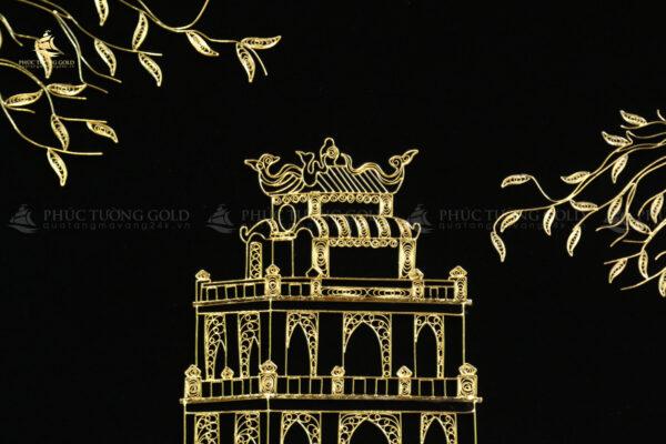 Tranh tháp Rùa hồ Gươm mạ vàng 24k – TR13 - Ảnh 6