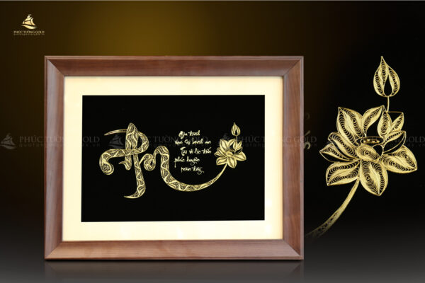 Tranh thư pháp chữ “An” mạ vàng 24k – CA06 - Ảnh 2