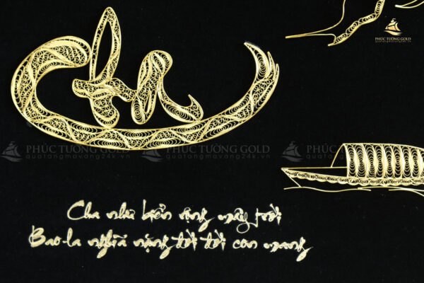 Tranh chữ Cha mạ vàng 24k - CC06 - Ảnh 4