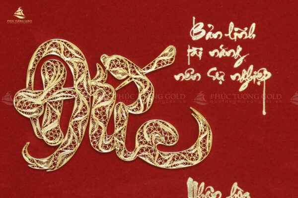 Tranh thư pháp chữ "Đức" mạ vàng 24k - CD02 - Ảnh 6