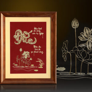 Tranh thư pháp chữ "Đức" mạ vàng 24k - CD02
