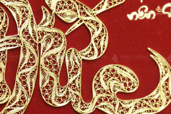Tranh thư pháp chữ "Đức" mạ vàng 24k - CD02 - Ảnh 5