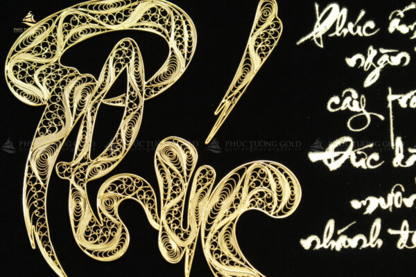 Tranh thư pháp chữ "Phúc" mạ vàng 24k - CP06 - Ảnh 5