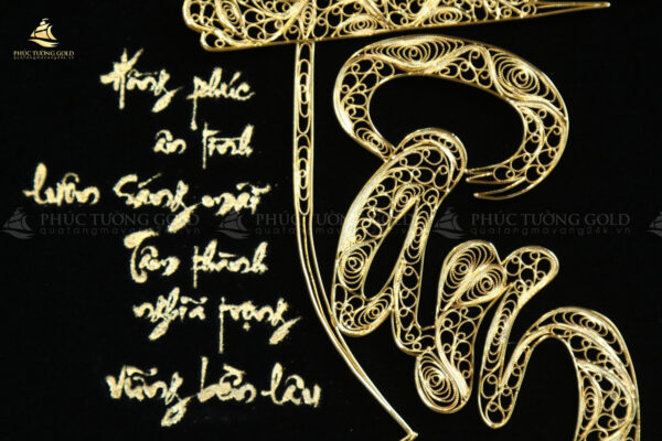 Tranh thư pháp chữ “Tâm” mạ vàng 24k – CT15 - Ảnh 7