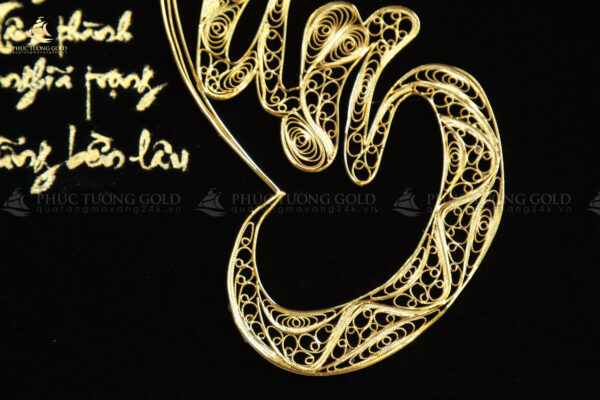 Tranh thư pháp chữ “Tâm” mạ vàng 24k – CT15 - Ảnh 8