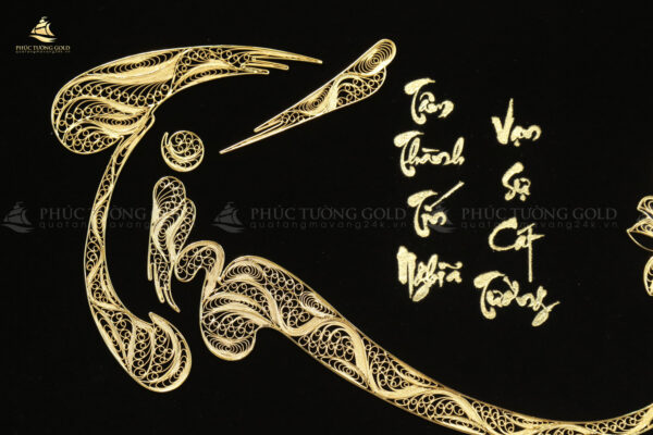 Tranh thư pháp chữ "Tín" mạ vàng 24k - CT13 - Ảnh 6