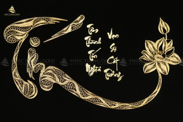 Tranh thư pháp chữ "Tín" mạ vàng 24k - CT13 - Ảnh 5