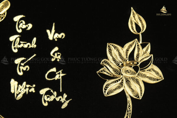 Tranh thư pháp chữ "Tín" mạ vàng 24k - CT13 - Ảnh 4