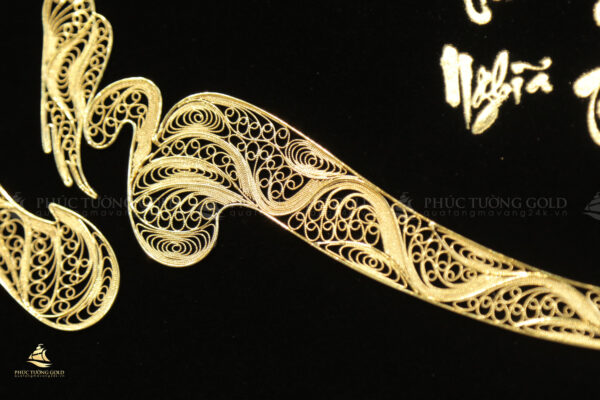 Tranh thư pháp chữ "Tín" mạ vàng 24k - CT13 - Ảnh 3