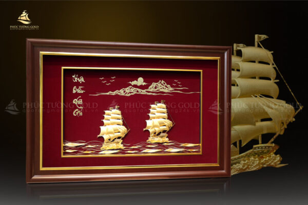 Tranh thuận buồm xuôi gió dát vàng 24k - TB08 - Ảnh 4