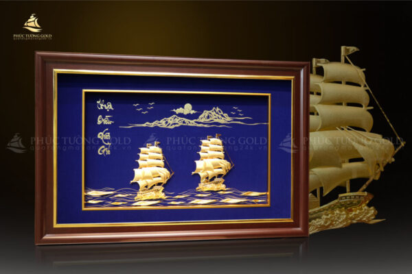 Tranh thuận buồm xuôi gió dát vàng 24k - TB08 - Ảnh 3