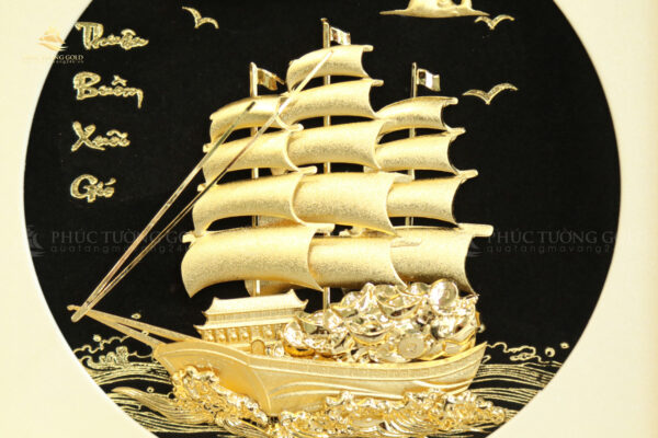Tranh thuyền buồm vàng lá 24k để bàn - TB09 - Ảnh 6