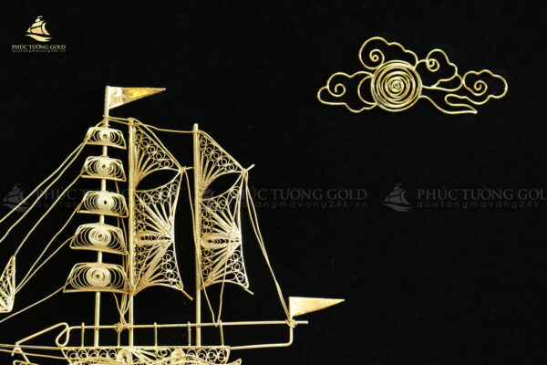 Tranh thuyền buồm mạ vàng 24K - M05 - Ảnh 3