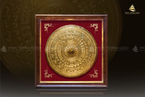 Tranh trống đồng mạ vàng 24k - TD08 - Ảnh 2